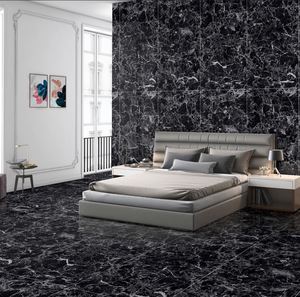 Azulejos de Porcelana DRAGON BLACK ENDLESS de Alto Brillo, 600x1200MM / 24X48, Modernos, para Paredes Interiores, Resistentes al Fuego, Ácidos y Antibacterianos - Product Image 1