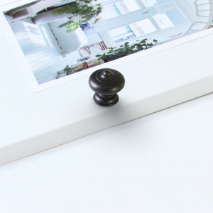 Pomo Redondo Clásico Ecológico de Aleación de Zinc para Muebles, Manija Negra Mate, Herraje para Cocina, Baño, Cajones y Armarios - Product Image 4