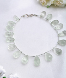 ลูกปัดอเมทิสต์สีเขียวทรงหยดน้ำเจียระไน ลูกปัดพลอยธรรมชาติสำหรับทำเครื่องประดับชั้นดี - Product Image 1