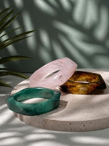 Resin Epoxy Acrylic Lucite Bangle Bracelet Real Dried Flower Stylish Stackable Statement Cuff Metallic Customizable Resin Crafts - Product Image 3