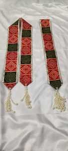 Mala Bandhej Milni fait main de 4,5 pieds avec pompon de perles, Haar traditionnel indien pour l'accueil des invités de mariage, Mala indienne Baraat Swagat - Product Image 3