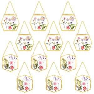 Cadre en laiton fait main avec verre antique pour fleurs pressées, élégant cadre de portrait à suspendre pour décoration de table et murale - Product Image 6