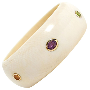 Bracelets ronds en mosaïque d'os faits à la main, écologiques et luxueux pour femmes, base en laiton, design personnalisé, finition antique PERFECT ENTERPRISES - Product Image 1