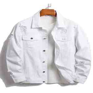 100% Cotton Denim <b>Jackets</b> <b>Men</b> Casual Solid Color Pocket <b>Thin</b> <b>Jacket</b> For Man Style High Quality - Product Image 3