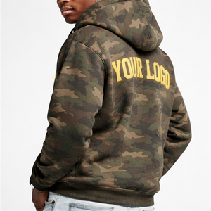 Sweat à capuche camouflage personnalisé pour homme, pull épais, streetwear, fabricant OEM, vente en gros - Product Image 3