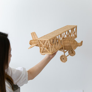 Avión de juguete de excelente calidad para niños, avión decorativo de ratán para la decoración de la habitación infantil. - Product Image 4