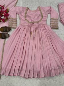 Ramdev Trading <b>Women's</b> Swank Designer <b>Kurta</b> / Kurti Pink Size XS 700g Heavy Silk Quick Dry Modern Stylish Party Indian Pakistani - Product Image 6