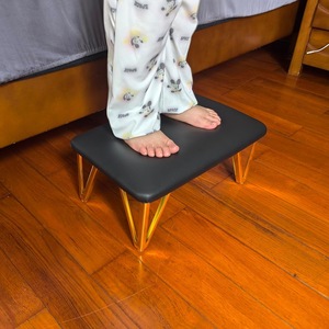 Taburete Metálico Minimalista con Cojín de Cuero PU Extraíble, Mueble Moderno para Hogar, Oficina, Apartamento, Dormitorio, Cafetería, Salón, Venta al Por Mayor - Product Image 6