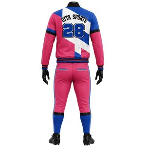 Conjunto de Chaqueta y Pantalones de Béisbol Rosa y Azul, Camisa de Manga Larga con Botones y Pantalones a Juego, Uniforme Deportivo para Adultos - Product Image 2