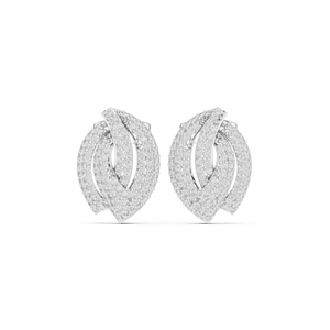 Boucles d'oreilles clous en or blanc 14 carats avec diamants de laboratoire ronds pour femme, cadeau d'anniversaire, nouveau diamant cultivé - Product Image 5