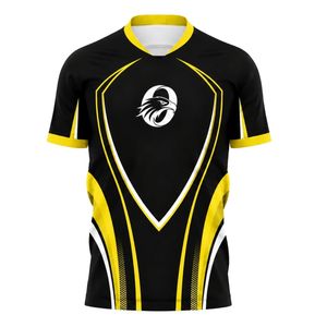 เสื้อฟุตบอลสีดำและสีเหลือง แขนสั้น ชุดฟุตบอลพร้อมผ้าระบายอากาศคุณภาพพรีเมียมสำหรับทีมกีฬา - Product Image 1