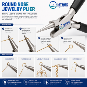 Alicates Profesionales de Punta Redonda y Plana para Joyería, Acero Inoxidable, Herramienta para Doblar y Enlazar Alambre, Venta al Por Mayor OEM ODM - Product Image 3
