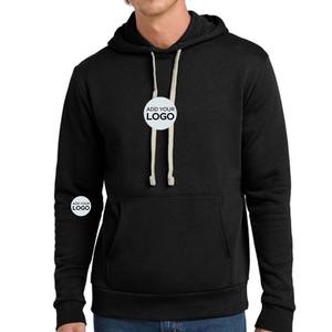 Sudadera con capucha Bella Canvas negra y elegante de algodón para diseño de logotipo, sudadera con capucha oversize de algodón de alta calidad, sudadera con capucha lisa con hombros caídos. - Product Image 2