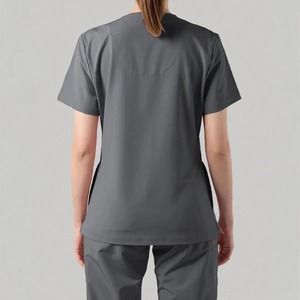 เสื้อสครับทางการแพทย์สีดำคอวี รุ่น Ametrine Surgical Class III แขนสั้น ชุดยูนิฟอร์มคลินิกทันตกรรม ชุดทำงานโรงพยาบาล - Product Image 2
