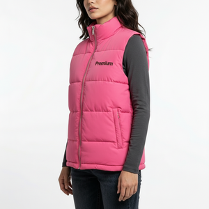 Gilet matelassé léger pour femmes, veste sans manches d'hiver, fabricant de vêtements OEM - Product Image 3