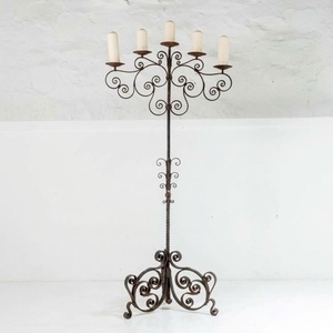 KHP KHP-CDN4 Chandelier en fer forgé fait main, résistant aux intempéries, porte-bougie en métal, centre de table de luxe, décoration - Product Image 1