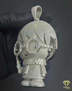 Colgante de personaje de dibujos animados Iced Out con diamantes de moissanita, estilo hip hop de lujo, collar llamativo con dije de dibujos animados Iced Out - Product Image 2