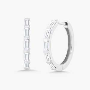 Pendientes de Aro con Diamantes Cultivados en Laboratorio, Corte Baguette, Oro 14K/18K, Pendientes Minimalistas con Diamantes para Uso Diario, para Mujer, Proveedor de Joyería Personalizada - Product Image 4