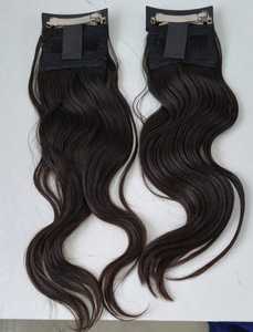 Extensiones de Cabello Remy Indio con Clip para Cola de Caballo, 50g, Doble Trama a Máquina, Cabello Virgen de Una Sola Capa - Product Image 1