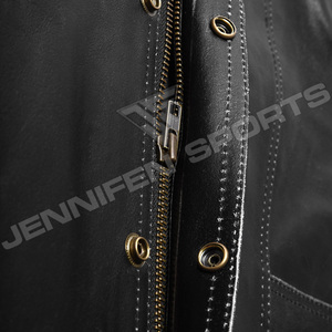 Gilet en cuir de style pub, nouveau gilet de motard en cuir de haute qualité pour hommes, gilet de club moto avec fermeture à boutons en laiton et lacets latéraux - Product Image 2