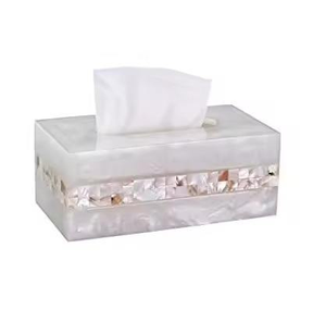 Mother of <b>Pearl</b> Made Tissue Box Napkin Holder for Restaurant Hotel Table <b>Top</b> Decorative Napkin Box Tissue Holder - Product Image 1