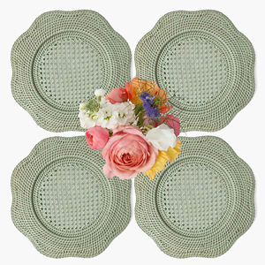 Wedding table decor supplies green rattan charger plates woven chargers cheap cost <b>placemats</b> - Product Image 3