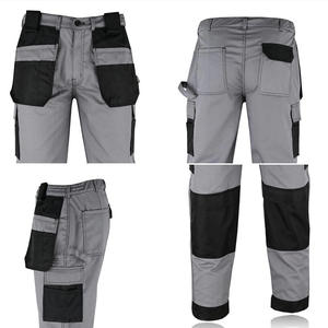 RICSA INTERNATIONAL Men's Gray <b>Black</b> Hi Visibility <b>Work</b> <b>Pants</b> Reinforced Knees Abrasion Resistant Reflective Polyester Uniform - Product Image 5