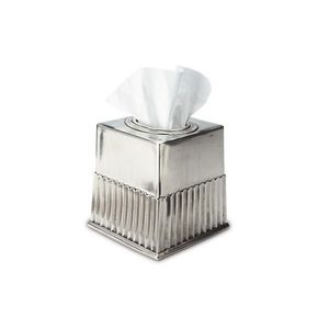 Caja de pañuelos metálica de acero inoxidable brillante plateada, personalizada OEM, venta directa de fábrica - Product Image 2
