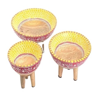 Ensemble Unique de bols à Fruits secs maison hôtel Restaurant ustensiles de cuisine vaisselle Dates bol en bois naturel couleur plateau fini bol de table - Product Image 2