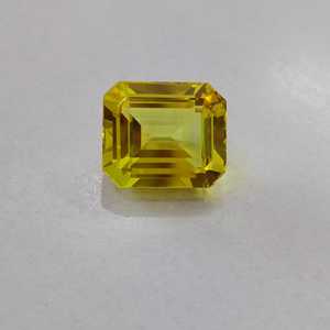 Zafiro Amarillo Corte Esmeralda, Gema Suelta Cultivada en Laboratorio, Alta Claridad, Facetada, Piedra Premium para Joyería, Uso Artesanal - Product Image 2