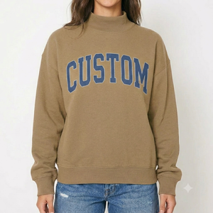 Sudadera Oversize de Cuello Alto para Mujer, Estilo Vintage, Algodón Grueso, Proveedor y Fabricante de Moda - Product Image 1