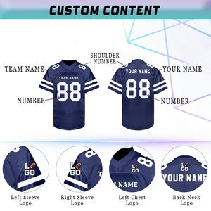 เสื้อยืดแบบมีหมายเลขสั่งทำได้สำหรับทุกเพศ เหมาะสำหรับเสื้อฟุตบอลอเมริกัน เสื้อฟุตบอล เสื้อกีฬาตาข่าย เสื้อยืดพลัสไซส์ ผลิตจากโพลีเอสเตอร์ 100% - Product Image 3