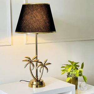 Palm Tree Antique Brass Gold Metal Electrical <b>Table</b> Lamp Vintage Tropical Desk Lamp Decorative <b>Bedside</b> Living Room Home Decor - Product Image 6