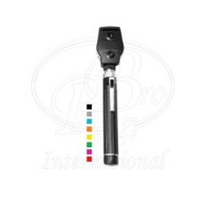 Ophtalmoscope miniature réutilisable en plastique à tête carrée avec poignée et étui pour 2 piles AA, pour usage vétérinaire canin - Product Image 1