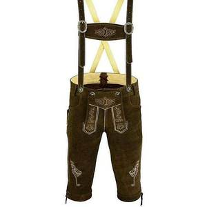 กางเกงหนังสีน้ำตาลเข้มสไตล์บาวาเรียนคลาสสิกสำหรับผู้ชาย ไซส์ยุโรป 46 ถึง 62 - Product Image 1