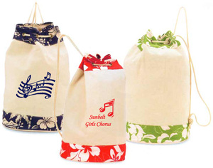 Sac à cordon en toile Sunbelt Girls Chorus avec imprimé notes de musique, pochette cadeau, sac de rangement durable et réutilisable à la mode - Product Image 1