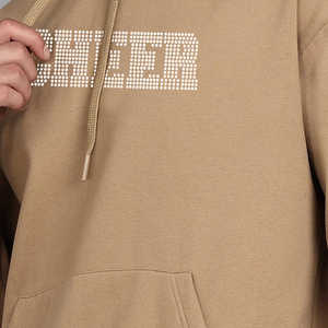 Sudadera con Capucha Extra Grande Personalizada para Hombre, 100% Algodón, Estilo Urbano Deportivo, Impresión con Efecto Desgastado por el Sol, con Pedrería Bordada, para Invierno - Product Image 6