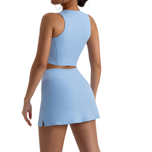 Ensemble de vêtements de sport pour hommes en tissu Oxford 100 % coton à séchage rapide, avec logo personnalisé, comprenant un débardeur court dos nageur et un short ample, idéal pour le yoga, le tennis et le fitness. - Product Image 2