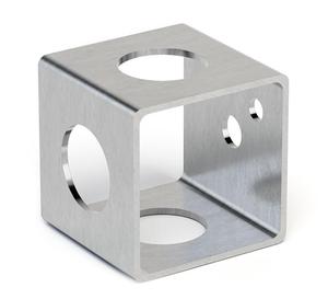 Brushed Finish Metal Cube Support <b>Bracket</b> with Screw Caps <b>Silver</b> Square Cube Mounting Connector <b>Bracket</b> for Structural Frames - Product Image 1