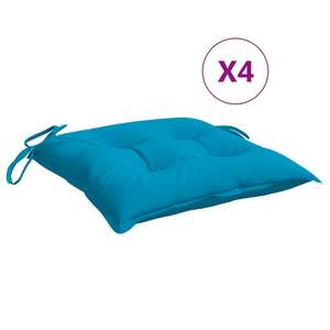 Juego de 4 Cojines para Silla de Tela Oxford Azul Claro, 100% Poliéster, para Uso en Exteriores - Product Image 2