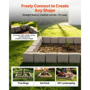 Kit Bordo Giardino Senza Scavo da 4,7 m, Bordura Paesaggistica Effetto Pietra per Prato e Aiuole, Confezione da 4 Sezioni Ciascuna - Product Image 3
