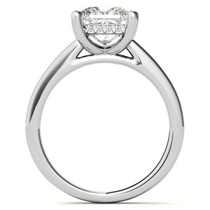 Anillo de compromiso de moissanita de 2 quilates con corte princesa y halo oculto, anillo de boda de oro blanco macizo de 10 quilates para ella - Product Image 5