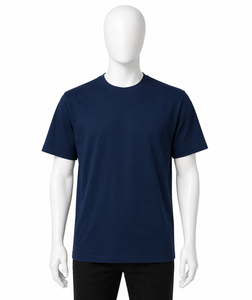 Camiseta de Manga Corta Azul Marino para Hombre, 100% Algodón, Corte Regular, Cuello Redondo, Estilo Casual, Tejido Jersey, Color Sólido - Product Image 3