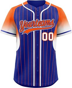 Custom Men Baseball Jersey Button Full Sleeve Shirt Contrast <b>Piping</b> Trim Team Uniform 100% Polyester Anti-Bacterial Breathable - Product Image 5