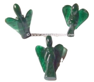 Pierres précieuses artisanales, Jade vert, ange, cristaux, à vendre - Product Image 1