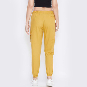 Joggers cargo femme jaune moutarde à séchage rapide avec cordon élastique – Vente en gros Europe – Idéal été et activités extérieures - Product Image 3