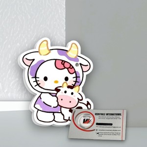 Venta al por mayor: Encantadores azulejos magnéticos de acrílico reutilizables y ecológicos con diseño de vaca y Hello Kitty, para extensiones de pestañas, con etiqueta privada, diseño de flor circular. - Product Image 4