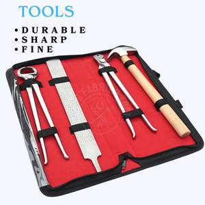 Kit d'outils de fermeur équin avec marteau de fermeur, lime à double face, coupe-ongles de fermeur et pince à dégrossir les sabots, étui de transport - Product Image 4