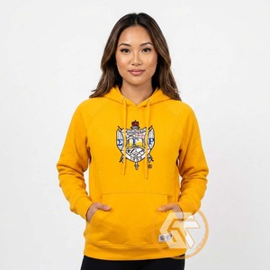 GREEK TREASURES เสื้อฮู้ดผ้าฟลีซคอตตอนฤดูหนาวแบบกำหนดเอง Sigma Gamma Rho น้ำหนัก 500 กรัม ปักโลโก้ด้านหน้า เป็นมิตรกับสิ่งแวดล้อม ระบายอากาศได้ดี - Product Image 5