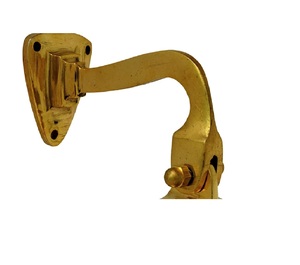 Soporte de riel metálico de pared con acabado de latón y polea para barra de cortina, riel de exhibición, campana de barco, timbre de puerta - Product Image 2